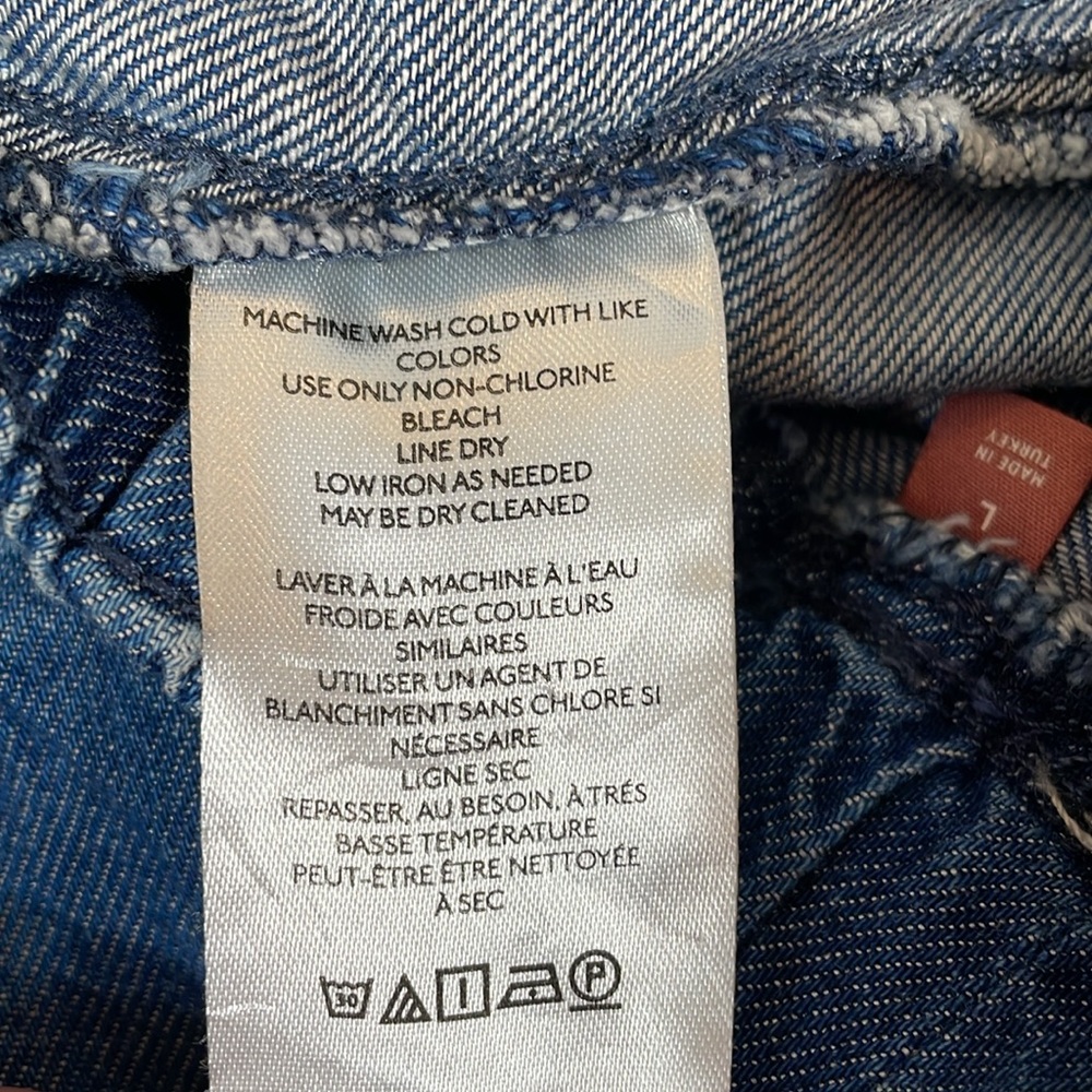 Pilcro Jeans Size L Relaxed Fit High Rise Pull On Cargo Denim EUC Worn Once - Picture 10 of 11